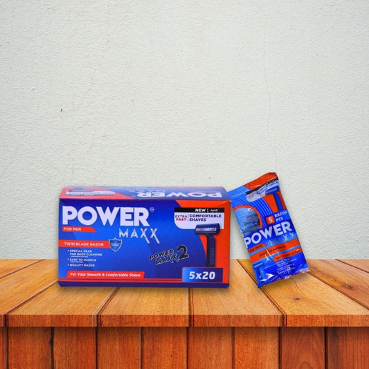 Power Maxx Twin Blade Razor-Per polybag