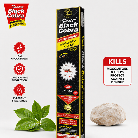 Faster Black Cobra Incense Sticks 30 sticks per box ( Pack of 2 )
